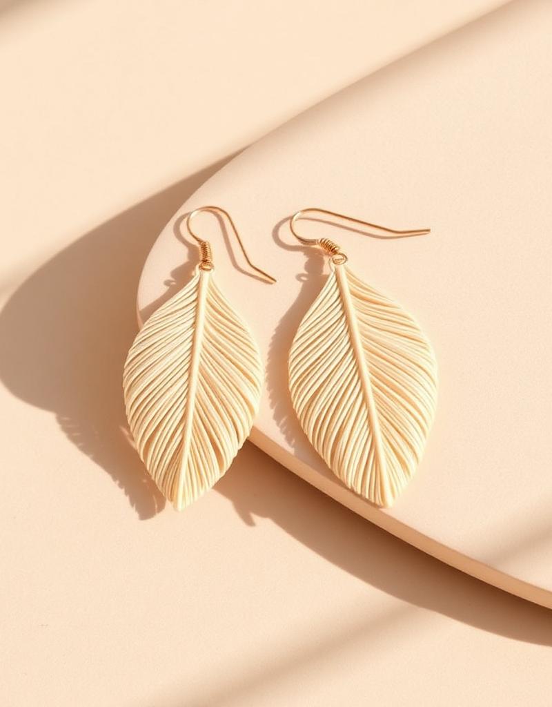Raffia Leaf Oorbellen